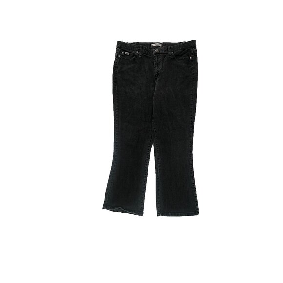 Lee Relaxed Bootcut At the waist Women's size 16P Black Denim Jeans - Picture 1 of 5
